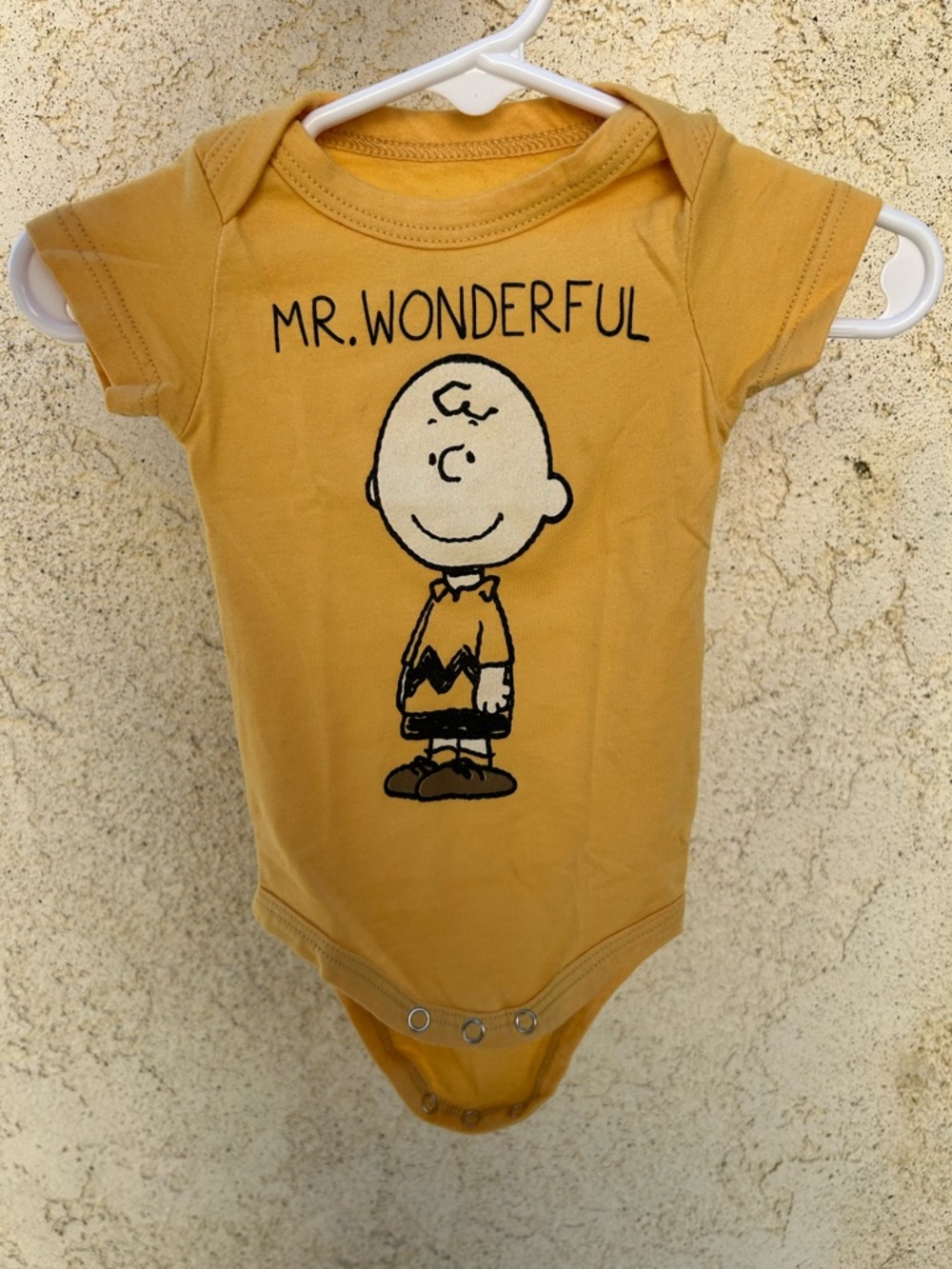 Peanuts Charlie Brown Mustard Yellow One-Piece Bodysuit